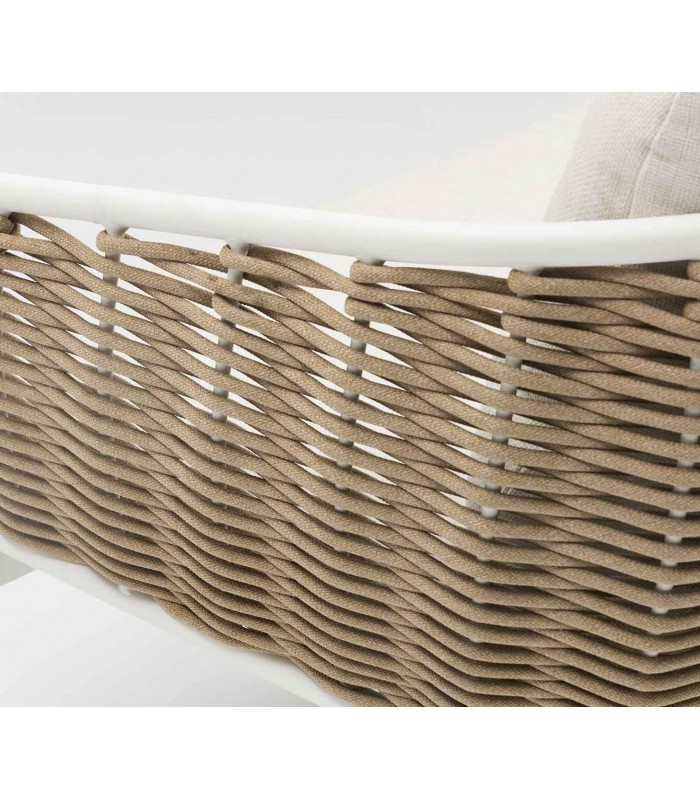 Sofá de exterior en aluminio y cuerda IRVINE 3 plazas