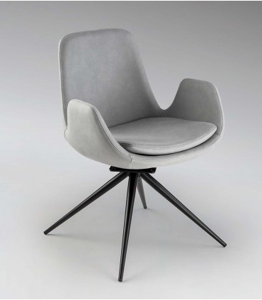 Silla giratoria tapizada ZUNA gris claro