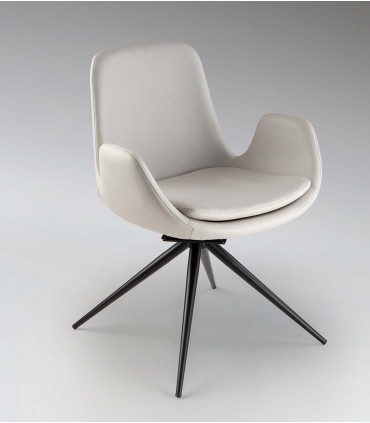 Sillón giratorio tapizado ZUNA Blanco