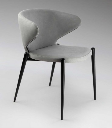 Silla moderna tapizada ALIZE gris claro