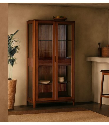 Vitrina moderna en madera de Caoba OPORTO