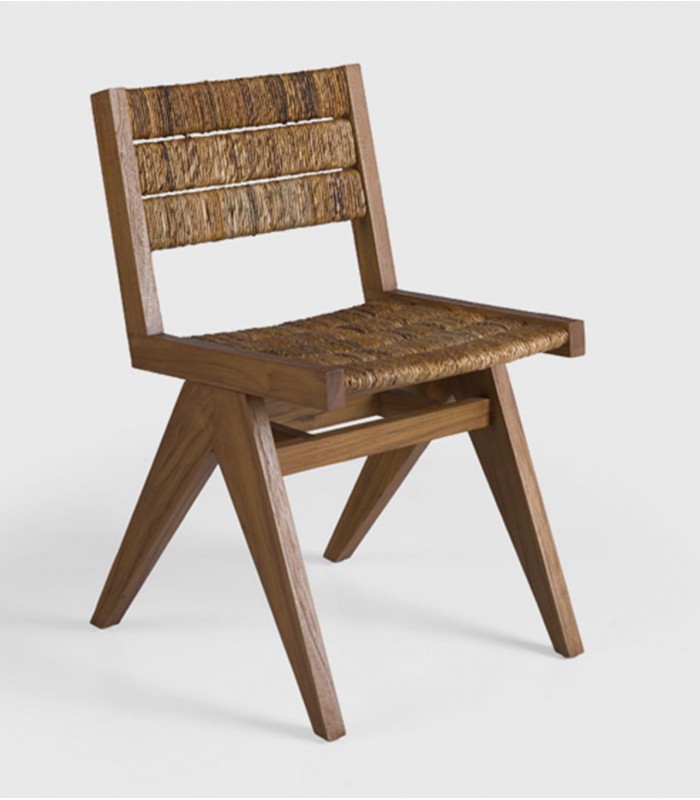 Silla de Teca y Ratán natural ZANA