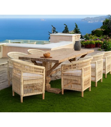 Mesa de terraza en madera natural de Teca LAURA GR