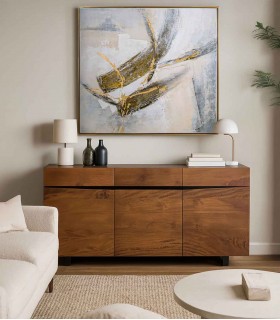 Cuadro decorativo abstracto de forma cuadrada TRAZOS