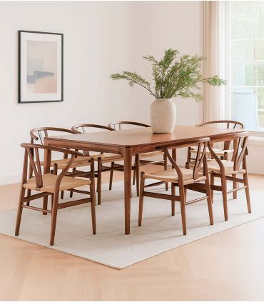 Mesa de comedor extensible en madera de Caoba OPORTO