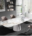 Mesa moderna en Porcelánico y Acero MAREA
