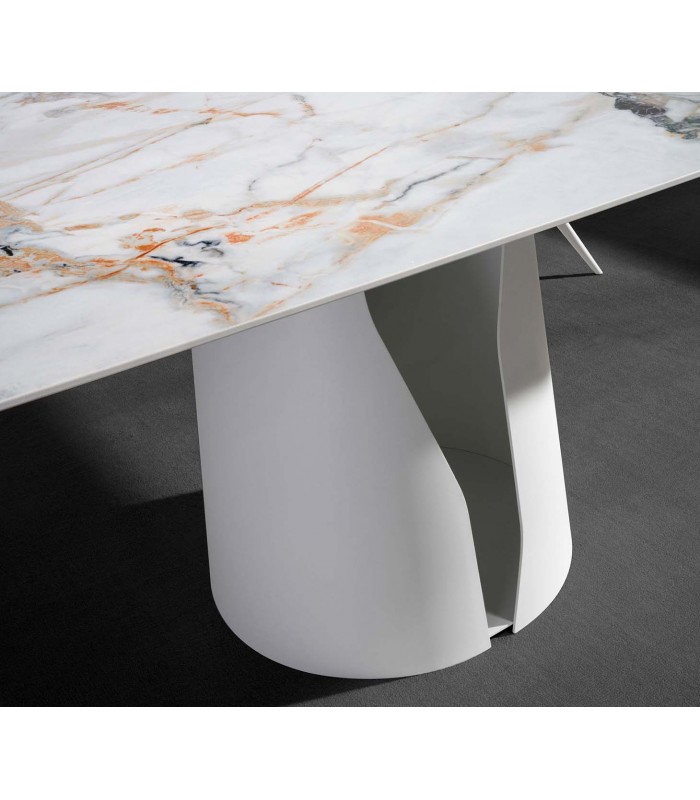 Mesa moderna en Porcelánico y Acero MAREA
