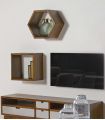 Estante hexagonal en madera de mindi Colección NORDIC/ARTIC