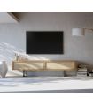 Mueble de televisión en madera y rafia natural MECA