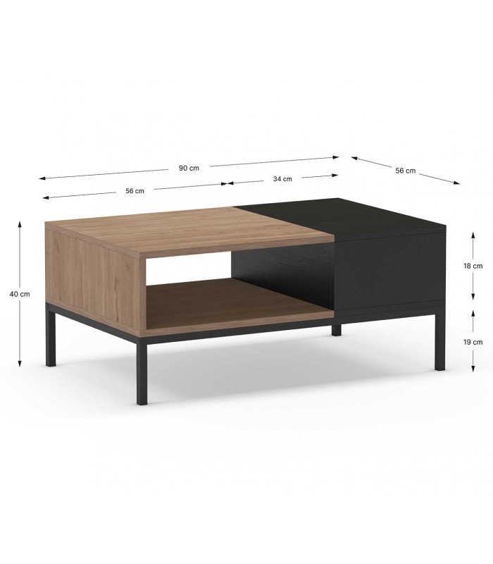 Mesa de centro moderna en madera CAILIN
