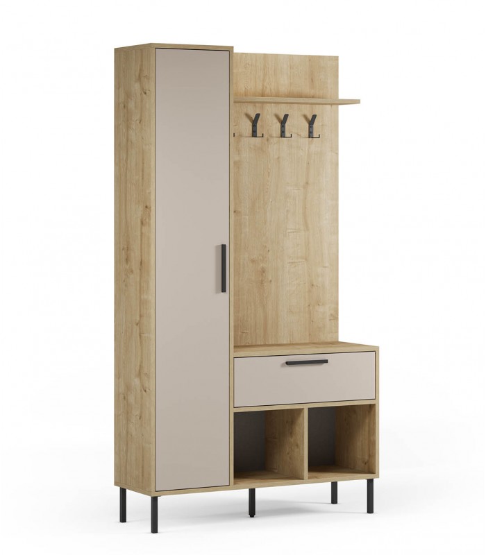 Mueble de recibidor de madera HEIDY Crema