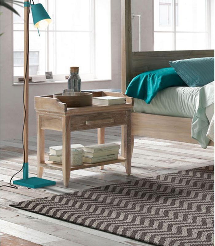 Mesitas de Noche en Madera de Teka : Colección LYRA