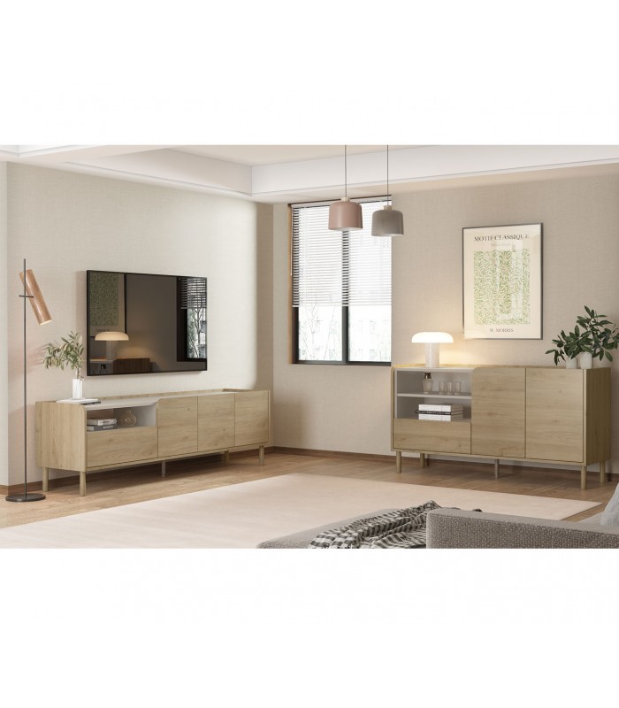 Mesa de televisión moderna de madera MONZA