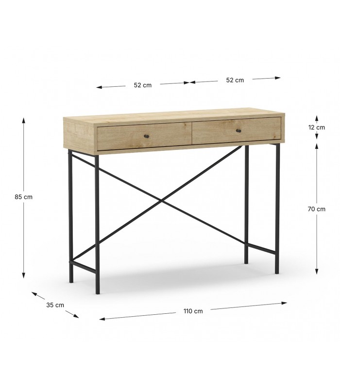 Consola de madera y metal TITAN