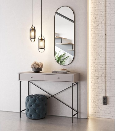 Consola de madera y metal TITAN moca