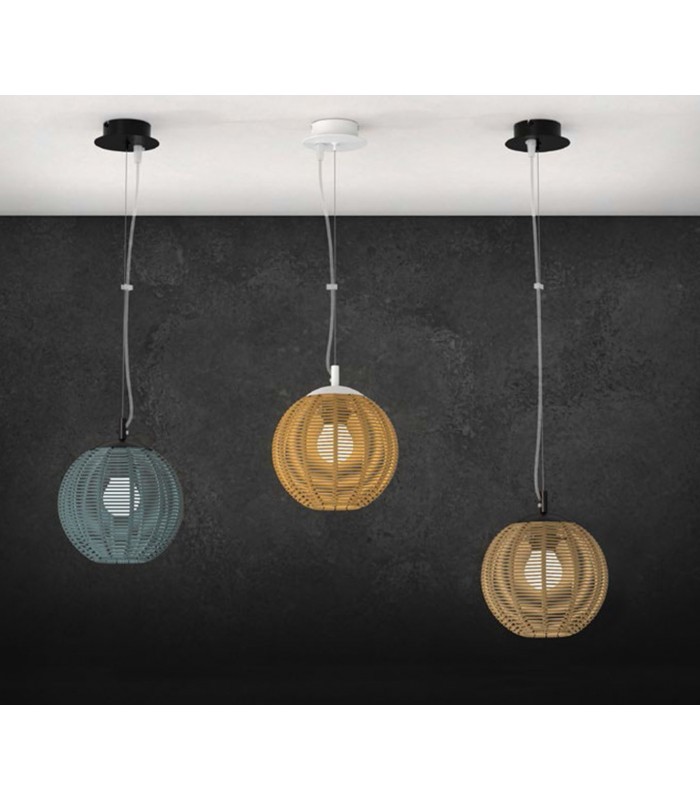 Lampara Colgante con pantalla de cuerda TORCH