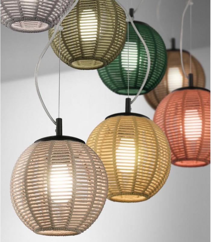 Lampara Colgante con pantalla de cuerda TORCH