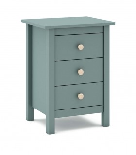 Mesita de noche en pino MAX Verde 3 Cajones