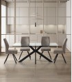 Mesa Comedor de metal y cristal templado CELIA