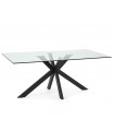 Mesa Comedor de metal y cristal templado CELIA
