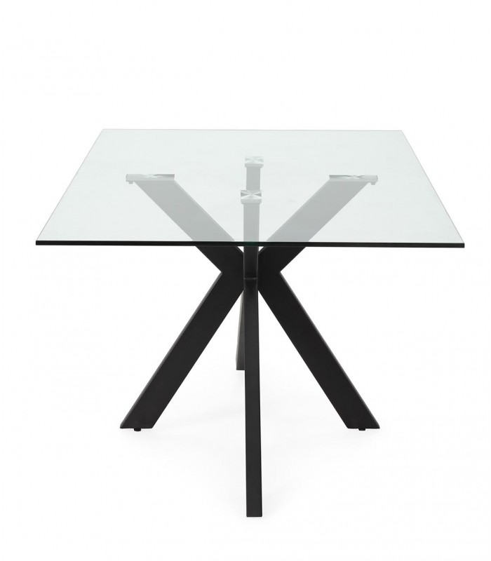 Mesa Comedor de metal y cristal templado CELIA