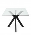 Mesa Comedor de metal y cristal templado CELIA