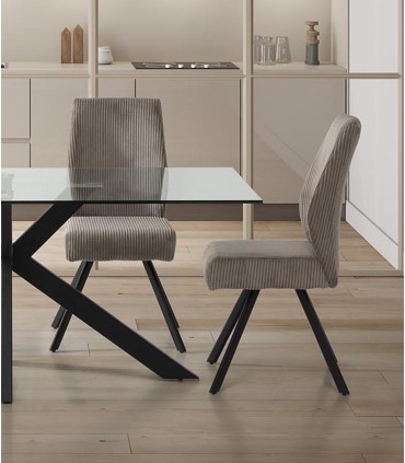 Packs de 2 Sillas tapizadas modernas ANIBAL Gris