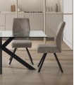 Packs de 2 Sillas tapizadas modernas ANIBAL Gris