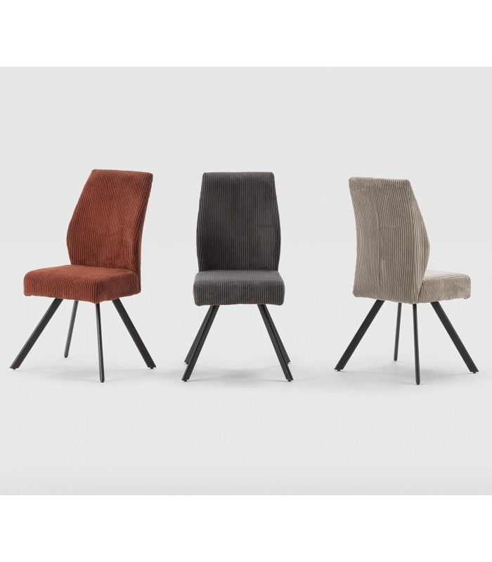 Packs de 2 Sillas tapizadas modernas ANIBAL Gris