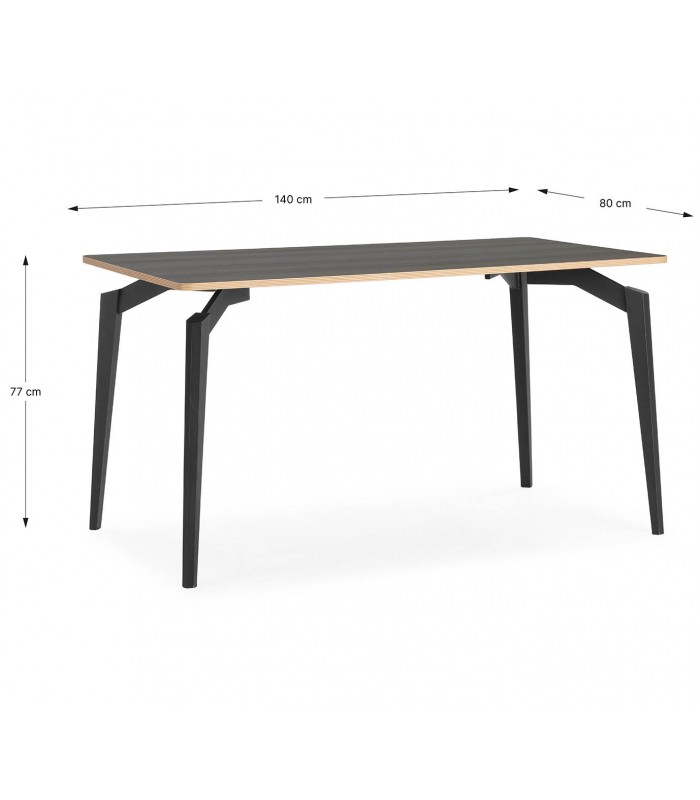 Mesa de comedor en madera y metal DENIA