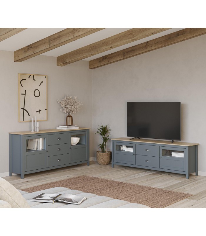 Mesa TV en madera de pino MISTICO Verde