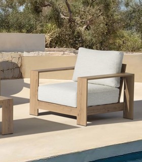 Sillón de 1 plaza en Aluminio efecto madera JAVA