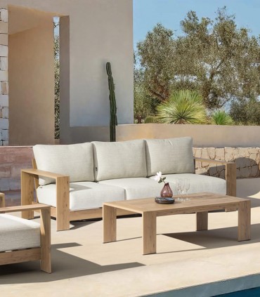 Sofá 3 plazas en Aluminio efecto madera JAVA