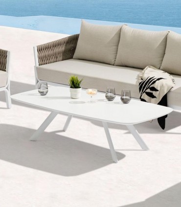 Mesa de centro en Aluminio blanco ANMORE