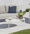 Mesa de centro ovalada en Aluminio blanco WALGA