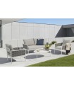Mesa de centro ovalada en Aluminio blanco WALGA