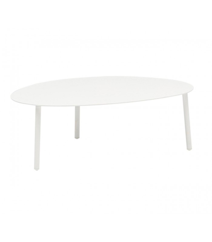 Mesa de centro ovalada en Aluminio blanco WALGA