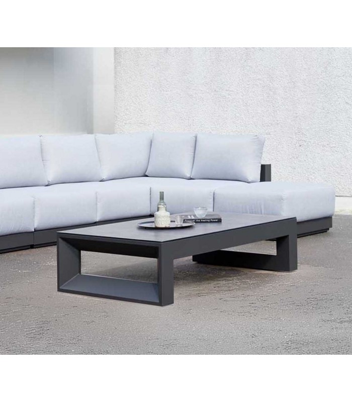 Mesa de centro de Aluminio y cristal cerámico ONIX Antracita