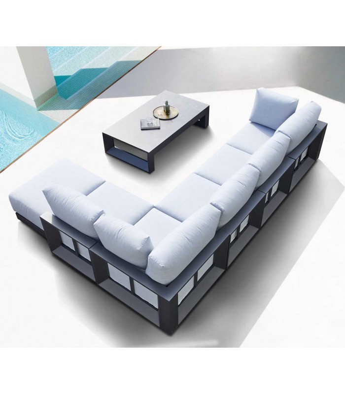 Mesa de centro de Aluminio y cristal cerámico ONIX Antracita