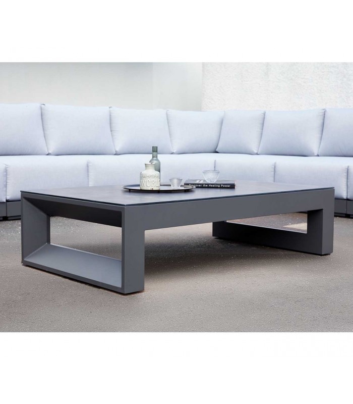 Mesa de centro de Aluminio y cristal cerámico ONIX Antracita