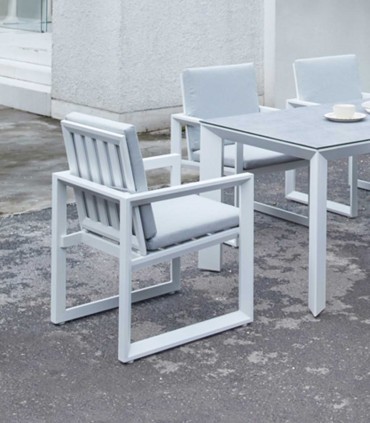 Sillón de comedor en Aluminio blanco ONIX