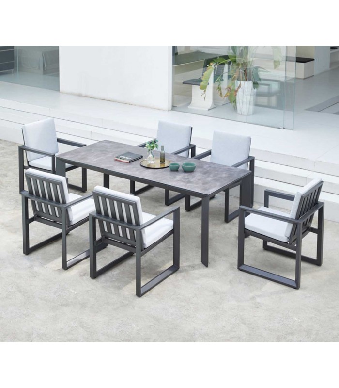 Sillón de comedor en Aluminio ONIX Antracita
