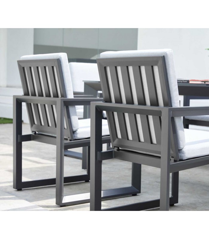 Sillón de comedor en Aluminio ONIX Antracita