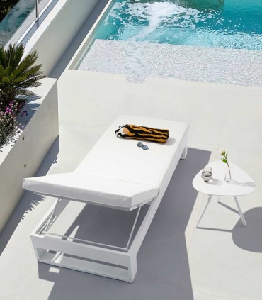 Tumbona de Aluminio para terraza jardín NILAND Blanco