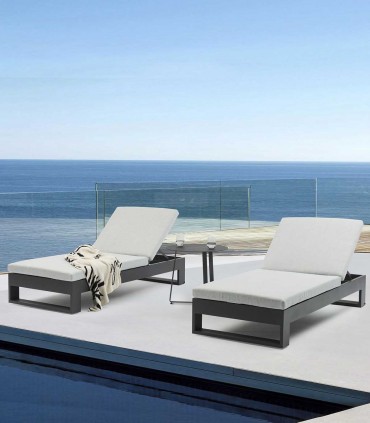 Tumbona moderna de Aluminio NILAND Antracita