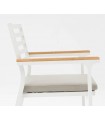 Silla de comedor de Aluminio y Teca BROOME Blanco