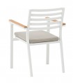 Silla de comedor de Aluminio y Teca BROOME Blanco