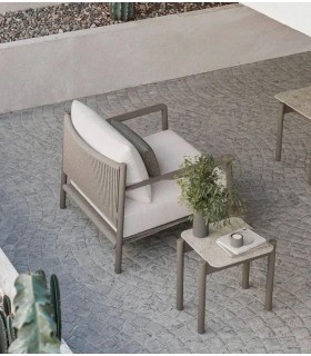 Sillón de aluminio para exterior NARA Marrón