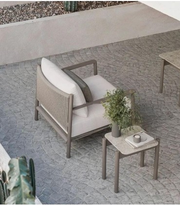 Sillón de aluminio para exterior NARA Marrón