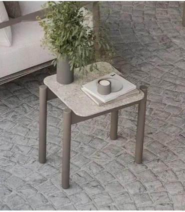 Mesa de rincón de aluminio NARA Marrón